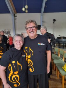 Two more happy members of the newly formed People's Show Choir Cardiff.