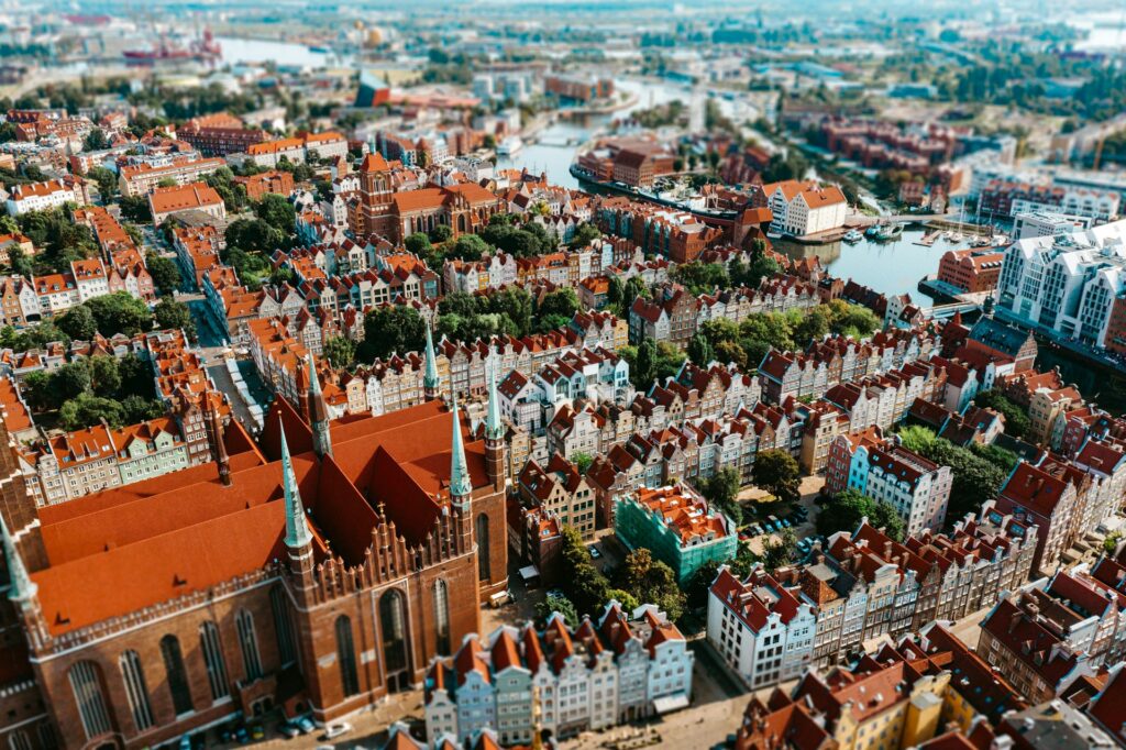 Aerial view of Gdansk