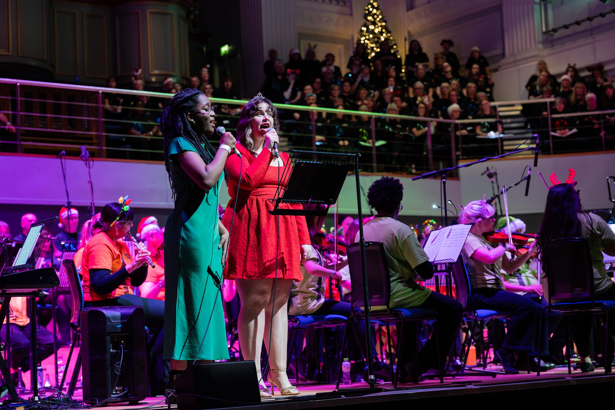 Abi Neil and Jess Johnson singing at Birmingham Town Hall