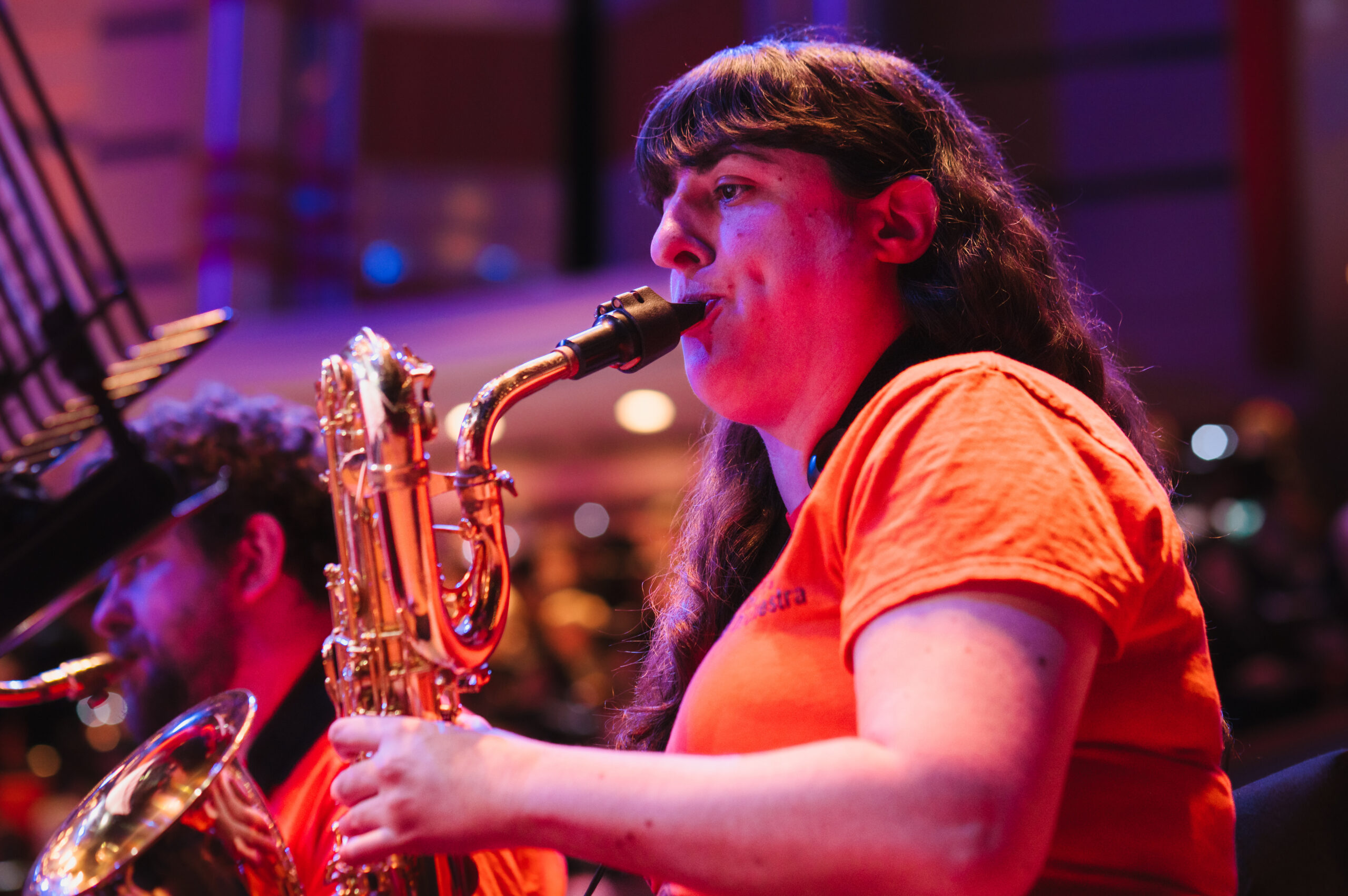 Rosie plays Baritone Saxophone at Back to the Movies, Symphony Hall