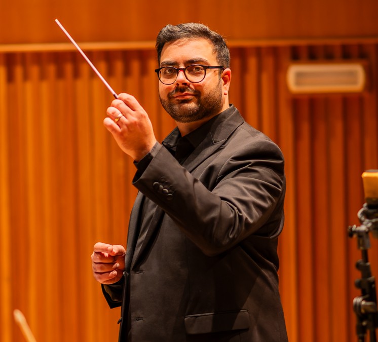 Saphran Ali conducting TPO at the Ruddock Performing Arts Centre