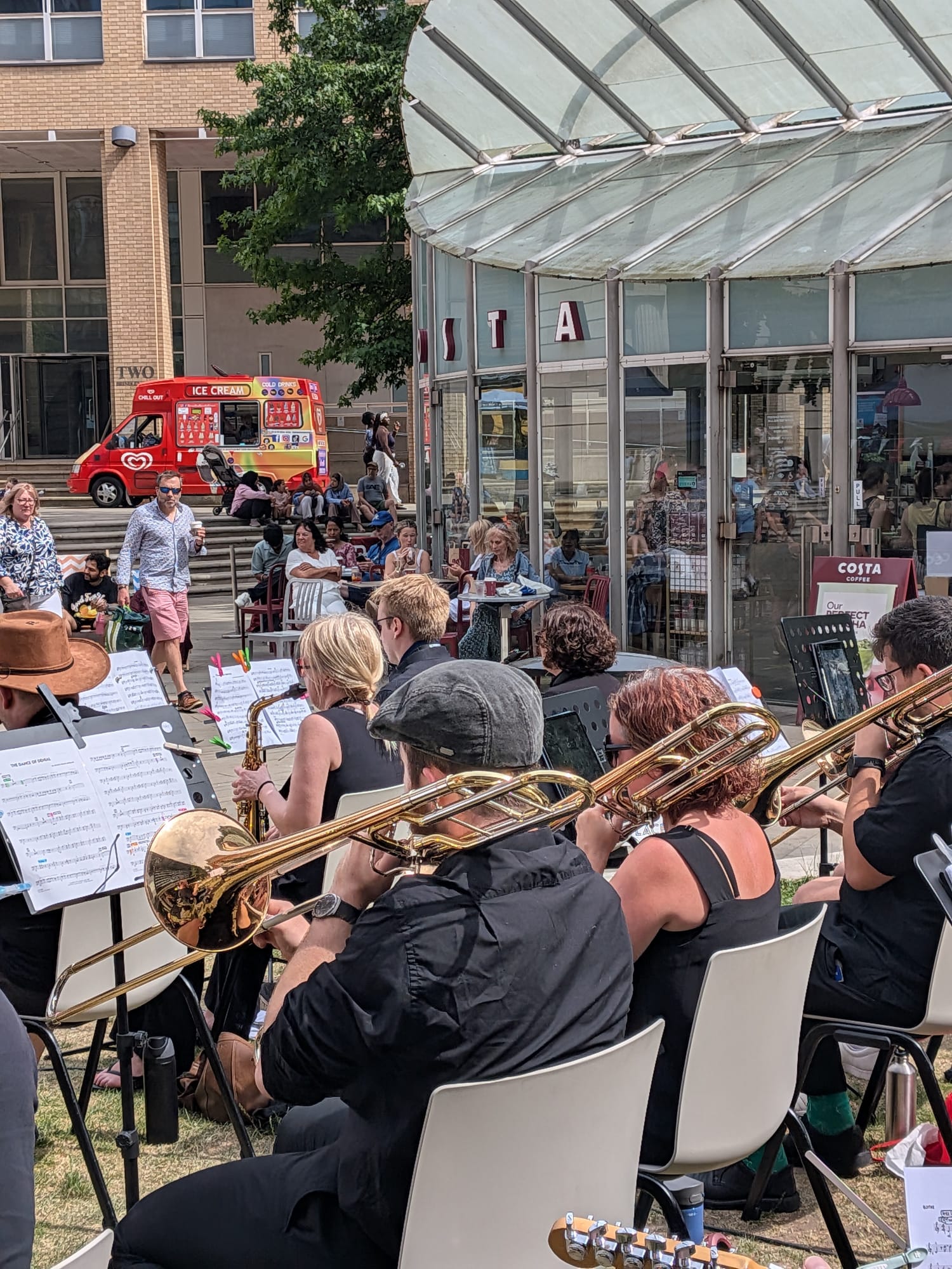 The People's Big Band playing at Brindley Place