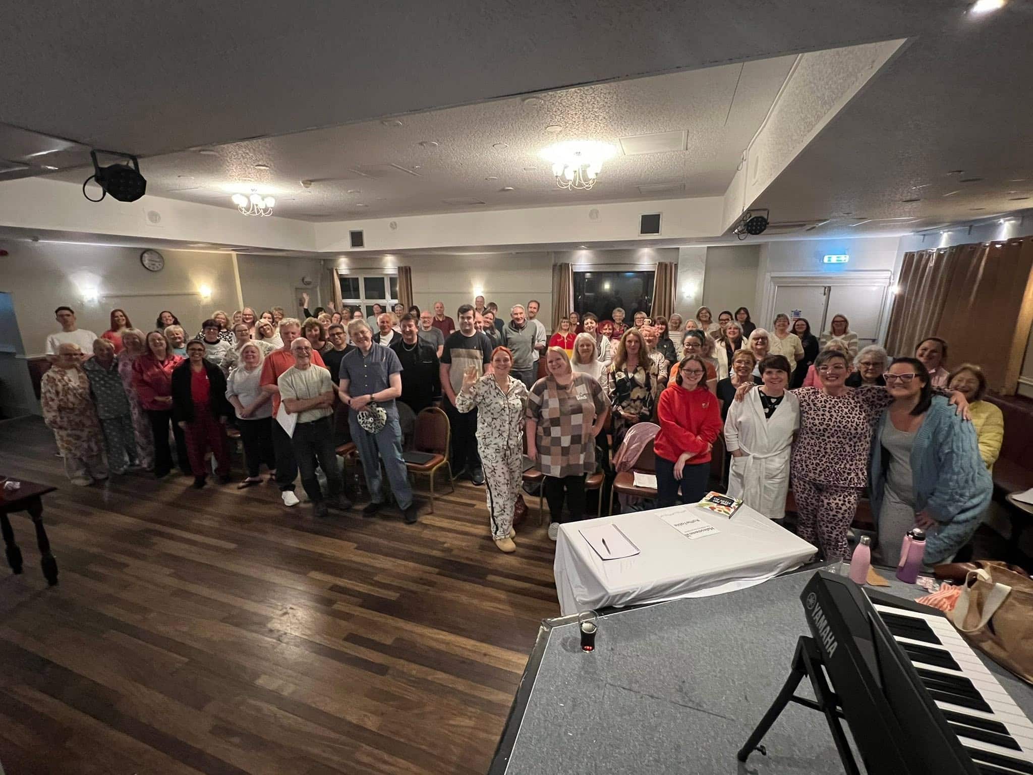 TPSC Halesowen wearing pyjamas as a group.