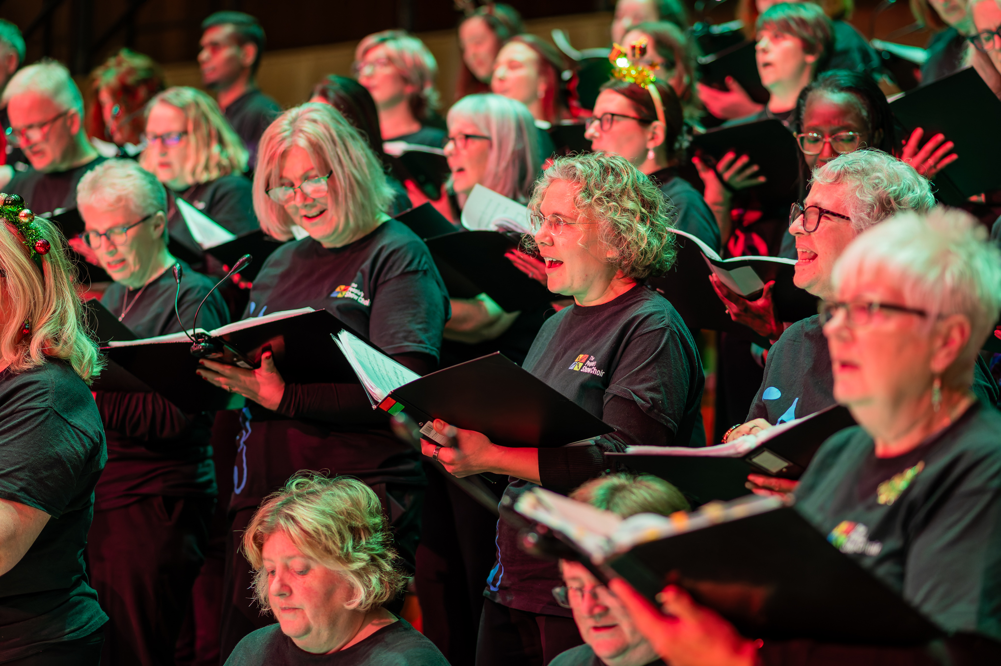 The People's Show Choir singing at the Elgar Concert Hall